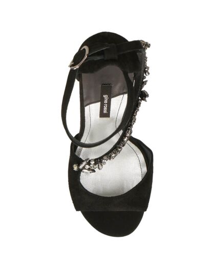 Sandales en Velours de Cuir Eloise noires - Talon 9 cm